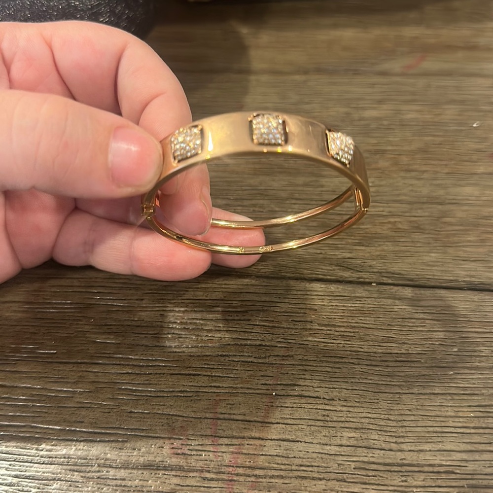 Swarovski gold bangle with 3 stones